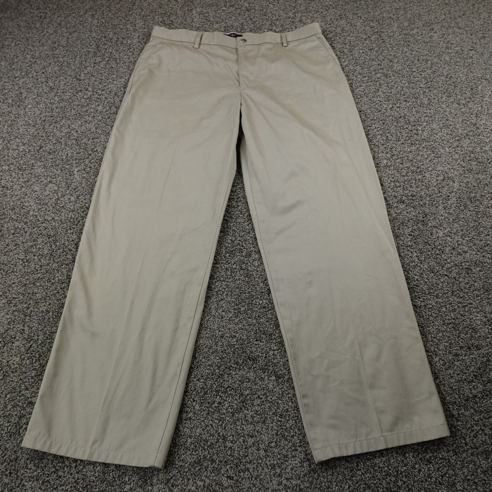 Dockers Pants Mens 36X31 Beige Khaki Chino Trouser D3 Straight Flat Front Work
